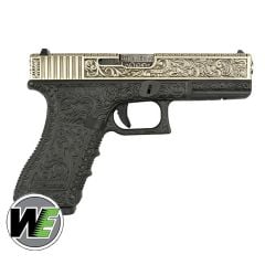 Airsoft Tabanca WE Glock 17  Gen3 Ivory Gravür İşlemeli WE-G001BOX-FP YENİ