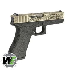 Airsoft Tabanca WE Glock 17  Gen3 Ivory Gravür İşlemeli WE-G001BOX-FP YENİ