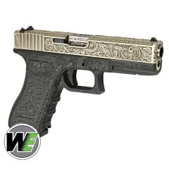 Airsoft Tabanca WE Glock 17  Gen3 Ivory Gravür İşlemeli WE-G001BOX-FP YENİ