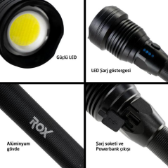 Rox Şarjlı Led Fener 6000 Lümen