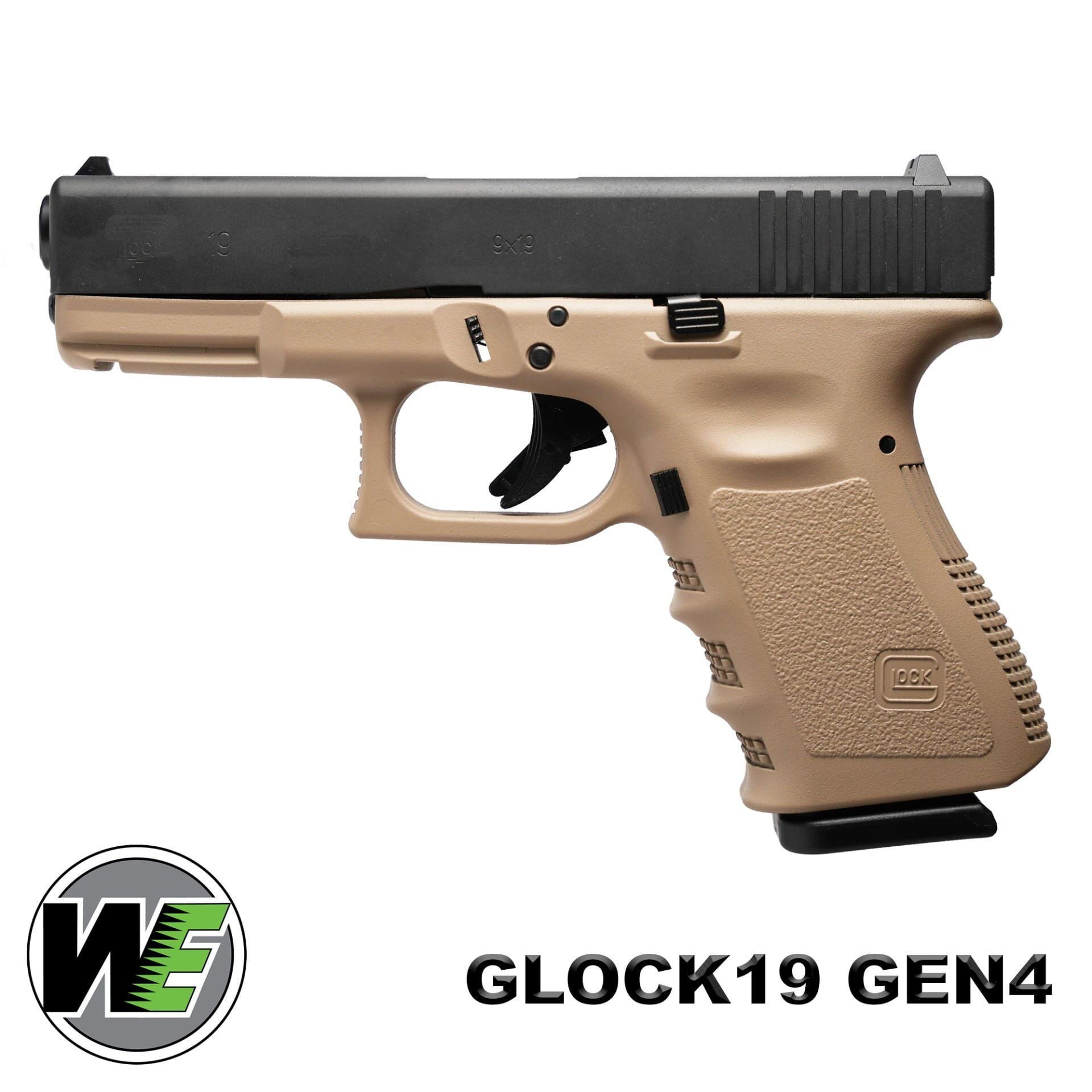 Airsoft Tabanca WE Glock 19 Tan/Siyah Gen4 WE-G003B-T-19-B-TAN-GEN4