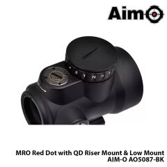 AIM-O® Red-Dot MRO with QD Riser Mount & Low Mount-SİYAH AIM-O AO5087-BK