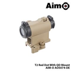AIM-O®  Red/Green-Dot T2 With QD Mount-TAN AIM-O AO5074-DE