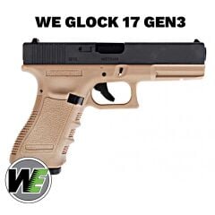 Airsoft Tabanca WE Glock 17 Siyah/Tan Gen3 WE-G001A-TAN G17-A-TAN-GEN3