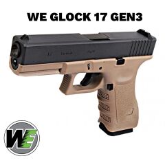 Airsoft Tabanca WE Glock 17 Siyah/Tan Gen3 WE-G001A-TAN G17-A-TAN-GEN3
