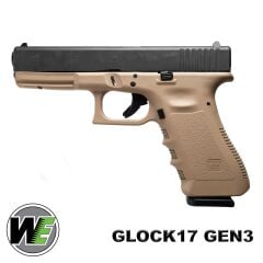 Airsoft Tabanca WE Glock 17 Siyah/Tan Gen3 WE-G001A-TAN G17-A-TAN-GEN3