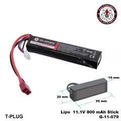 G&G Lipo Pil 11.1V 800 mAh Stick T-Plug G-11-079-1